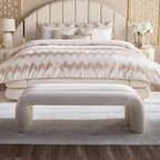 Modern Boucle Bed Bench.