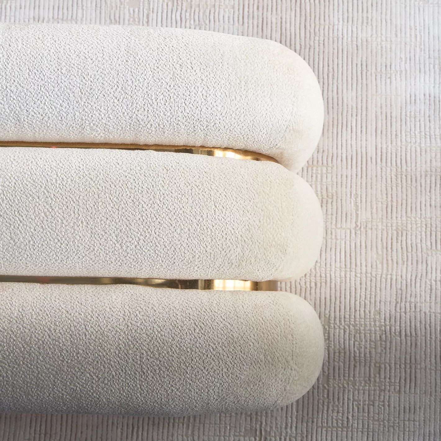 Modern Boucle Bed Bench.