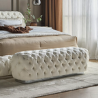 Elegant Chesterfield-Style Tufted Bench.