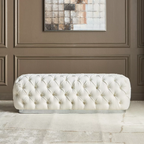 Elegant Chesterfield-Style Tufted Bench.