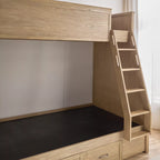 Wood Bunk Bed with Stairs and Storage Drawers