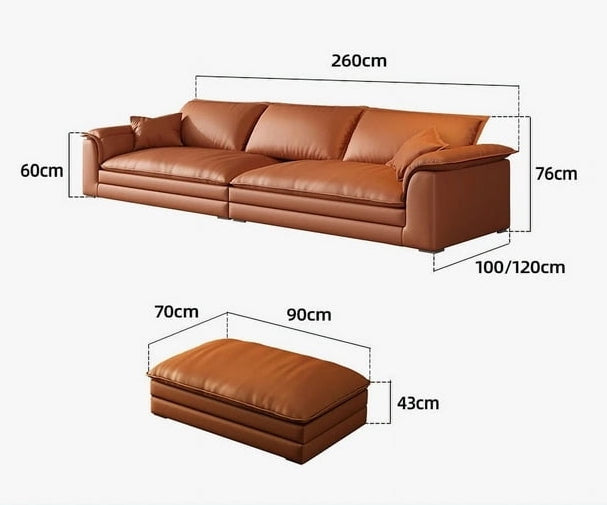 Premium Cordovan 3 Seater Sofa Made With Leather