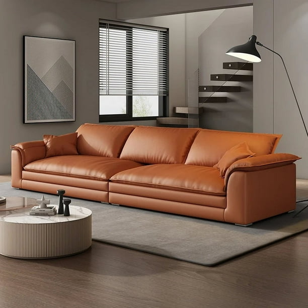 Premium Cordovan 3 Seater Sofa Made With Leather