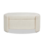 Rounded Boucle Storage Bed Side Bench