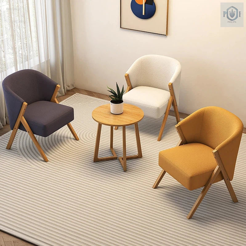 Nordic Solid Wood Padded Chair Made With Velvet Fabric