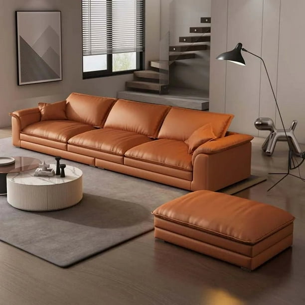 Premium Cordovan 3 Seater Sofa Made With Leather