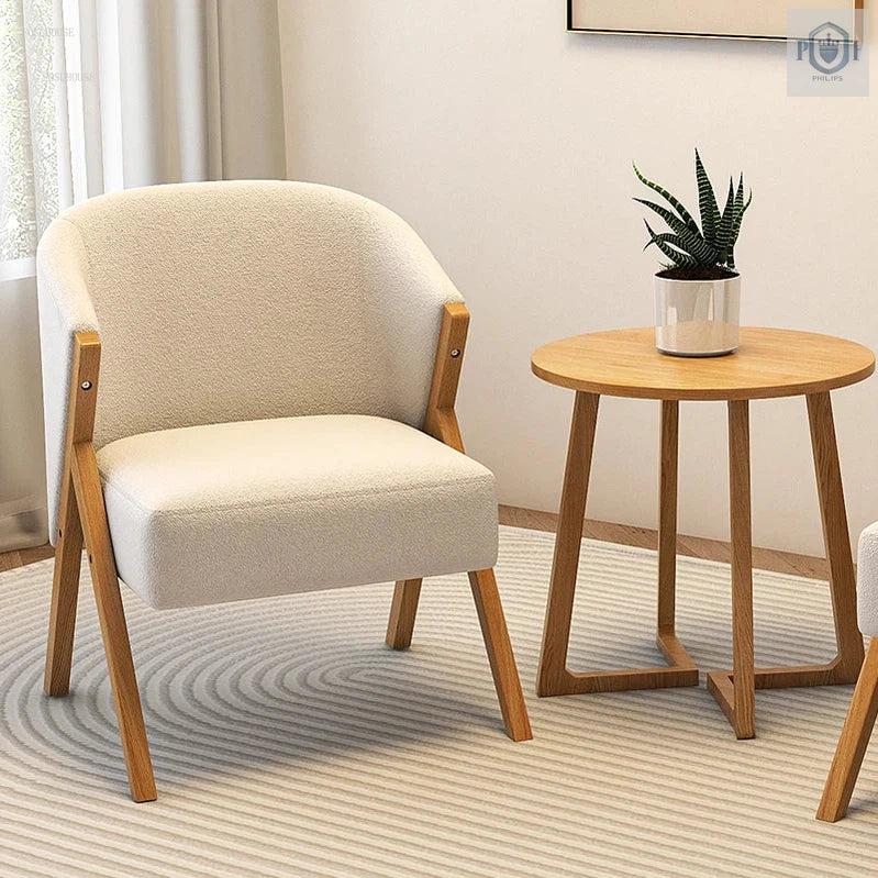 Nordic Solid Wood Padded Chair Made With Velvet Fabric