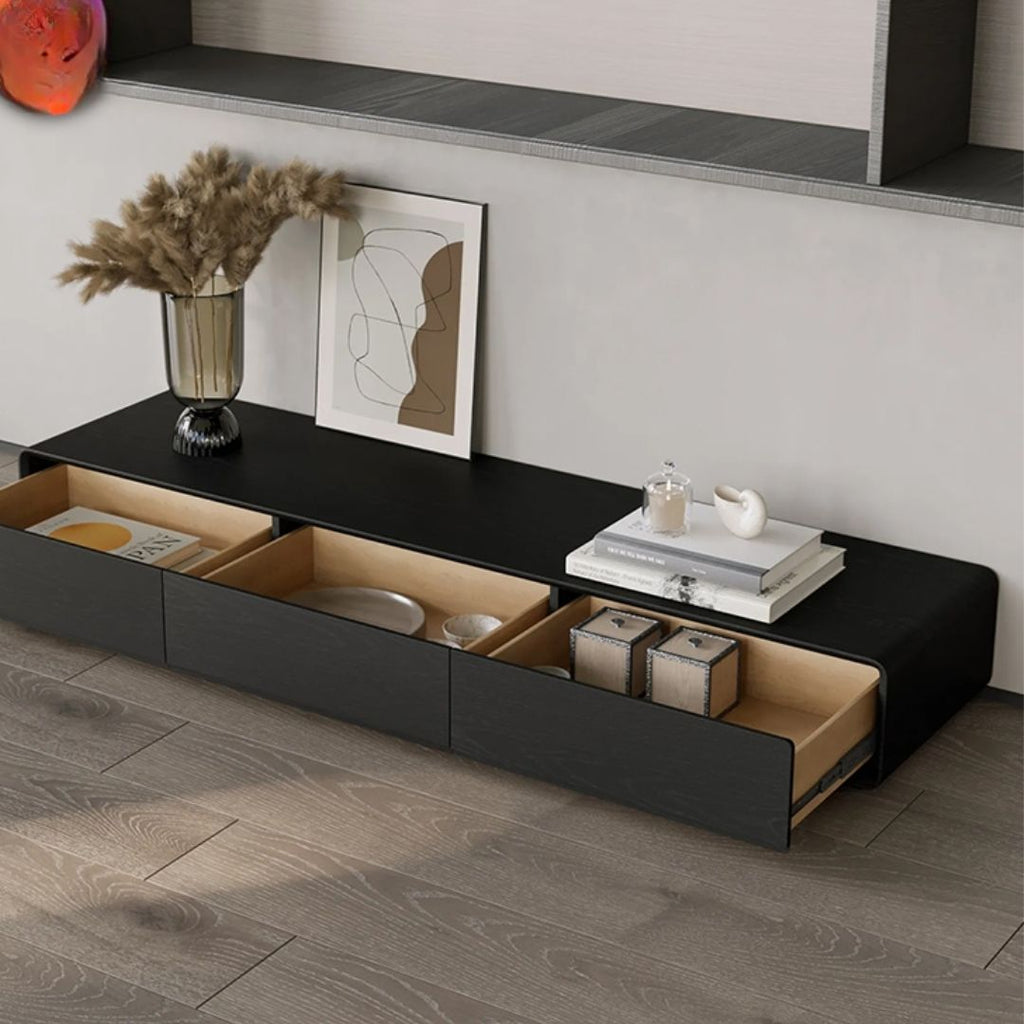 Contemporary Modern Wood TV Stand – Sleek Design with Hidden Storage
