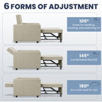 Single Multifunctional Furniture 3-in-1 Chair – Sofa Bed, and Lounge Chair with Pillow