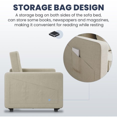 Single Multifunctional Furniture 3-in-1 Chair – Sofa Bed, and Lounge Chair with Pillow