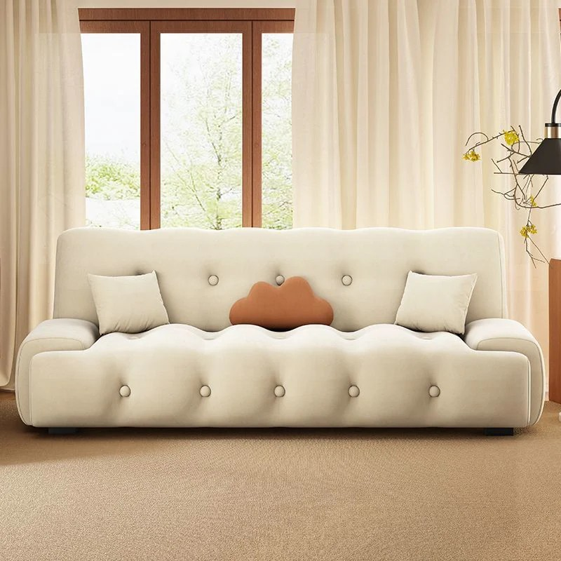 Tufted Design Armless Sofa Bed