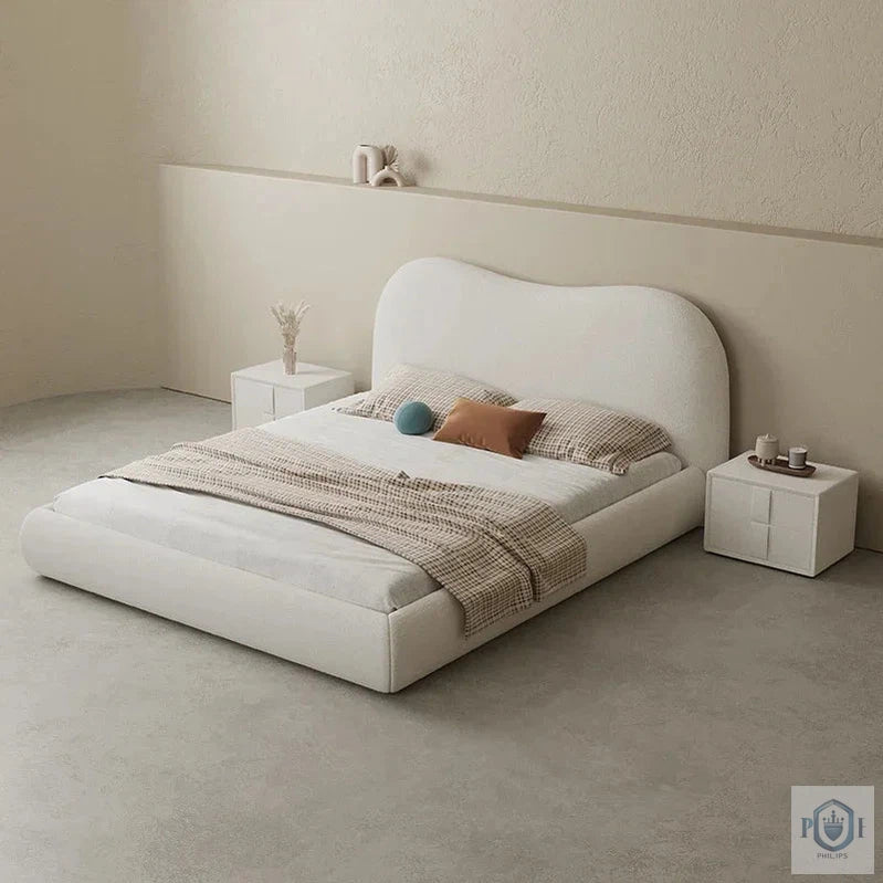 High End Nordic Double Bed Modern White