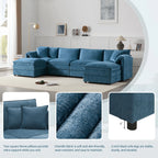Wide Deep Seating, U-Shaped Cloud Sofa Set