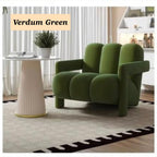 "Danish Scandinavian Style Single Sofa Chair Made with Velvet Fabric\n"