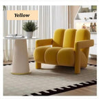 "Danish Scandinavian Style Single Sofa Chair Made with Velvet Fabric\n"