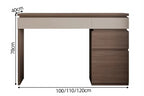"Wooden Vanity Table, Corner Design Dressing Table Set  \nWooden desk with dimensions labeled on a white background"