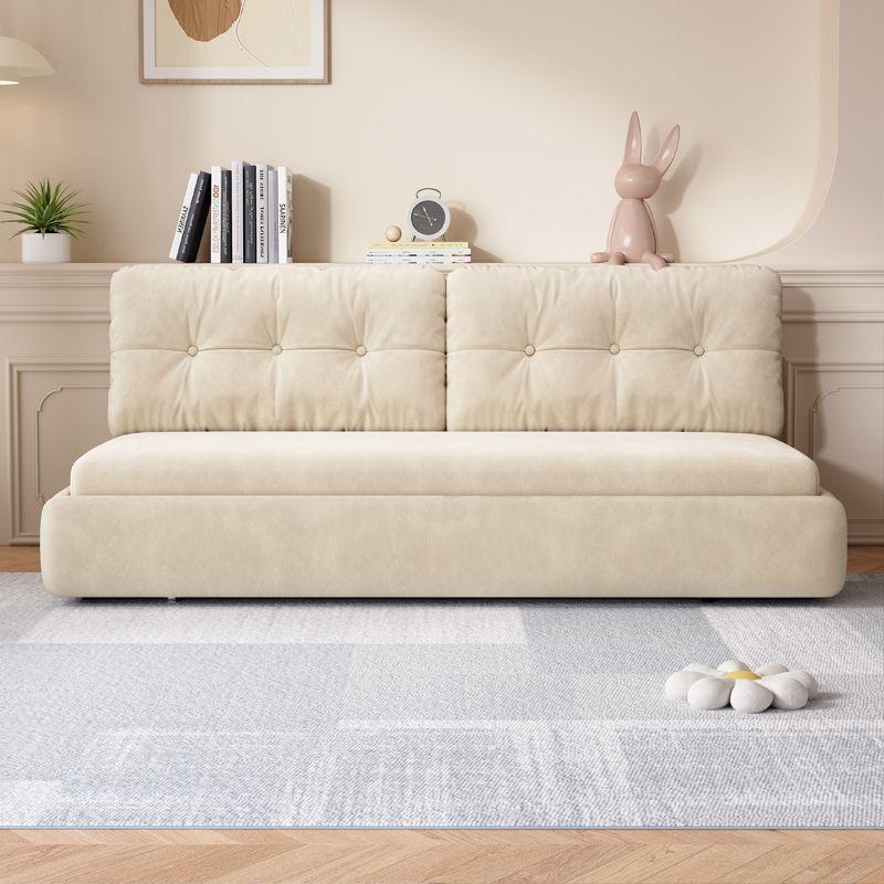 "Beige sofa in a living room setting with decorative items on top - Philips Modern Home"