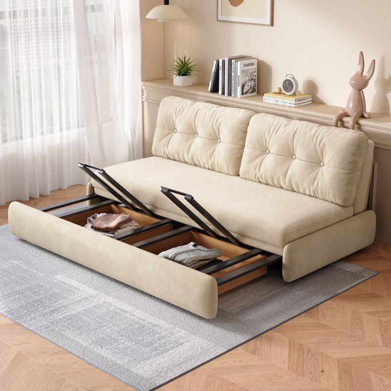 "Philips Modern Home, Beige sofa in a living room setting with decorative items on top, New"