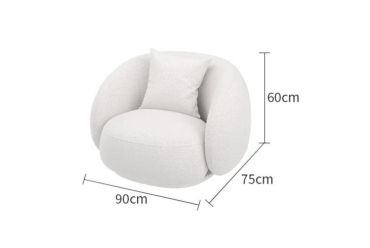 "White cushion with dimensions labeled on a white background"