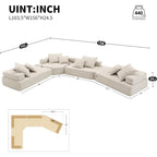 Oversized Modular U-Shaped Sectional Sofa, Luxury Boucle Floor Couch Set, Convertible Sleeper Couch,Spacious Foam-Filled