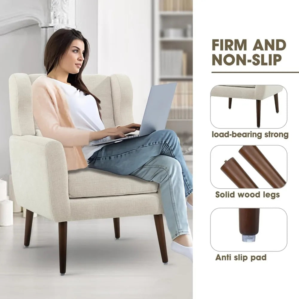 Accent Chairs Set of 2 for Living Room Soft Padded Made With Fabric Material