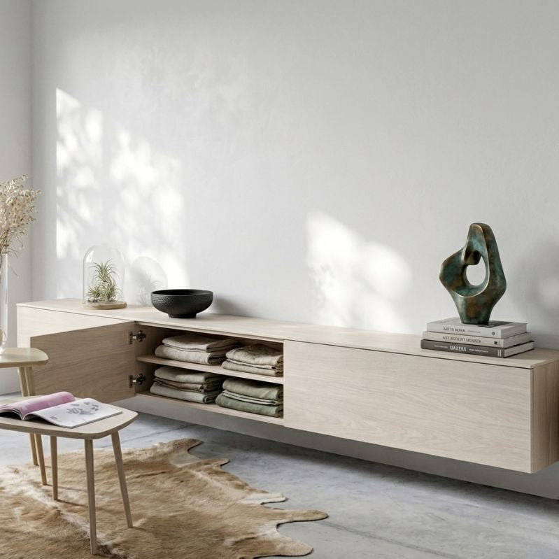 Aero Console Wall-Mounted TV Cabinet -Horizontal Silhouette and Seamless Storage