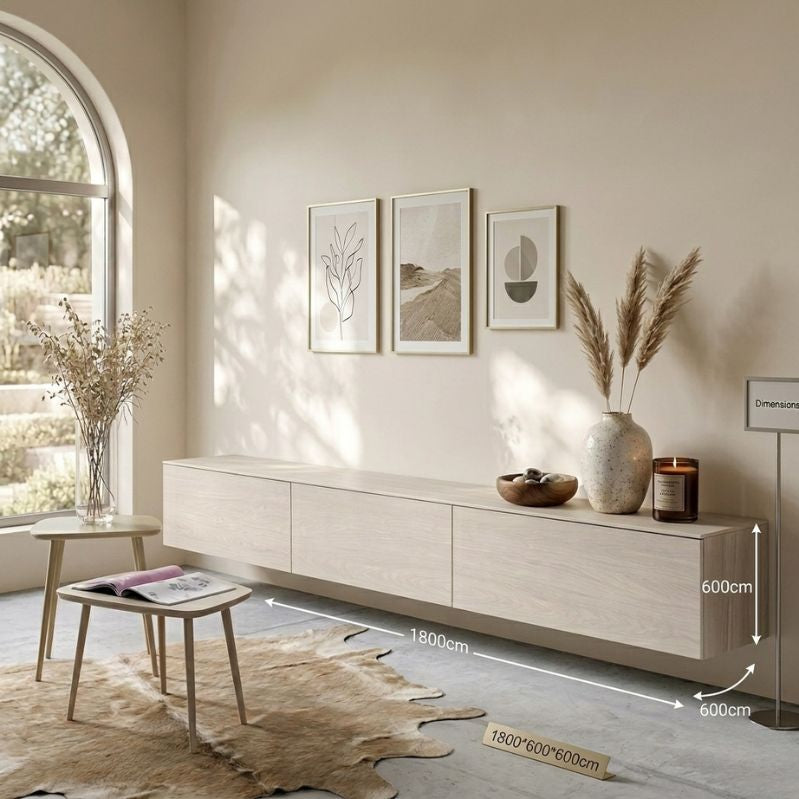 Aero Console Wall-Mounted TV Cabinet -Horizontal Silhouette and Seamless Storage