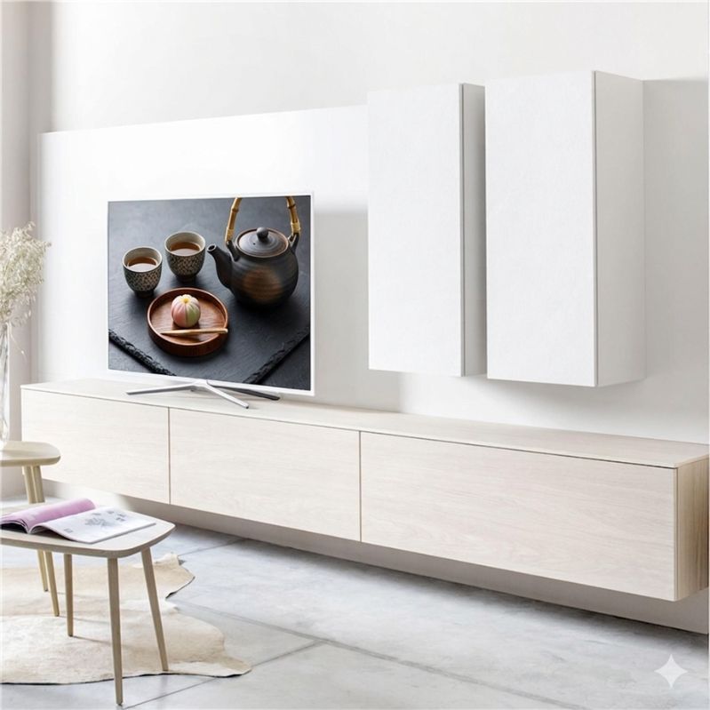 Aero Console Wall-Mounted TV Cabinet -Horizontal Silhouette and Seamless Storage