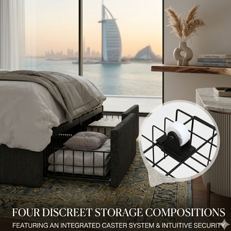 Alora Grand Vanguard Wingback Tufted Storage Bed