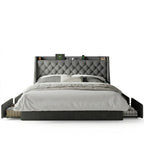 Alora Grand Vanguard Wingback Tufted Storage Bed