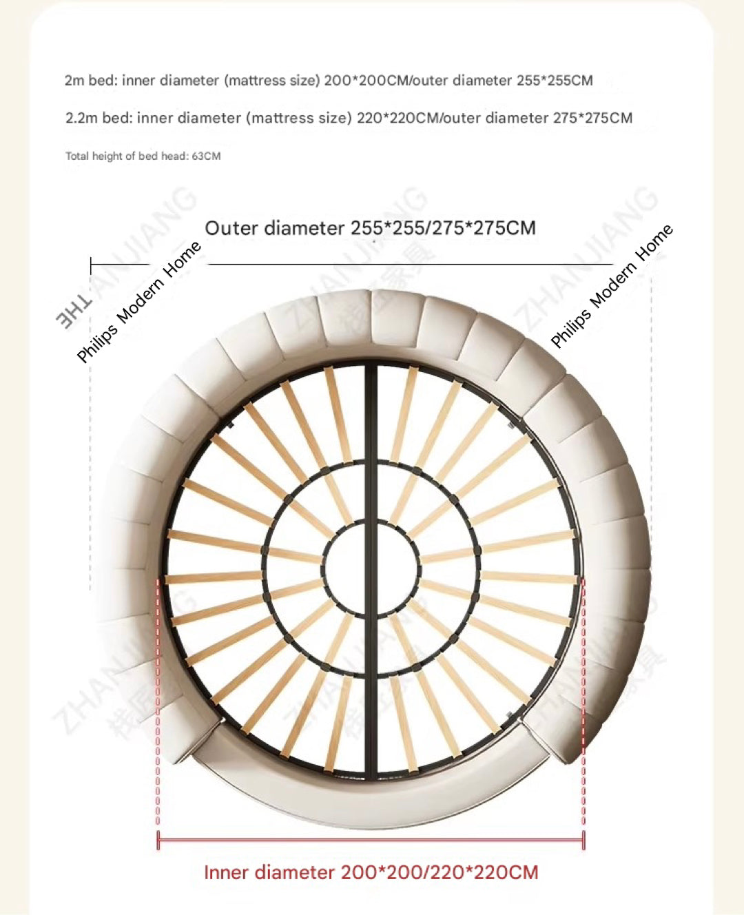 Premium Luxurious Round Bed