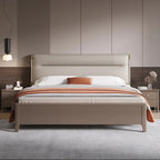 Modern Upholstered Panel Bed with Channel Tufted Headboard