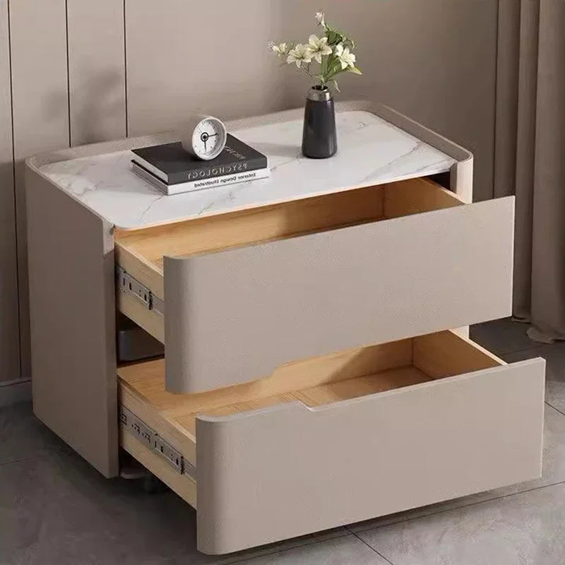 Aesthetic Modern Style  Bed Side Table With 2 Drawers