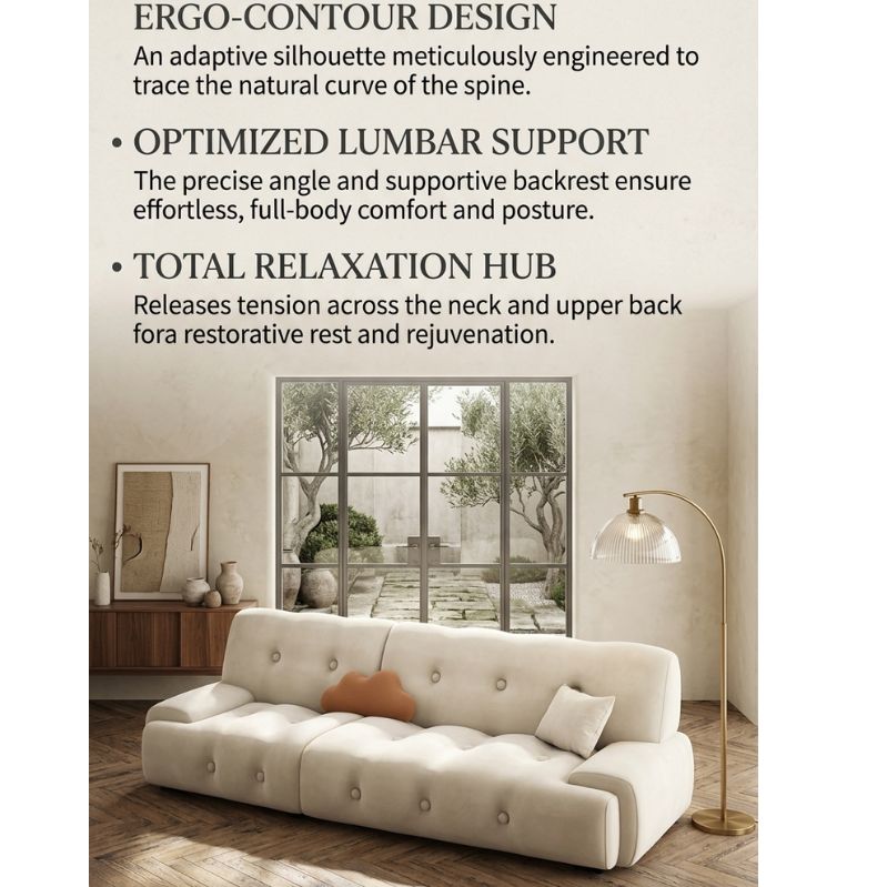 Cloud-Wave Bolster Sofa