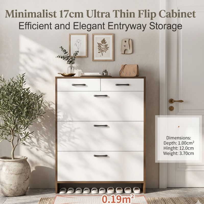 Compact Solid-Wood Flip Cabinet -Horizon Entryway Gallery