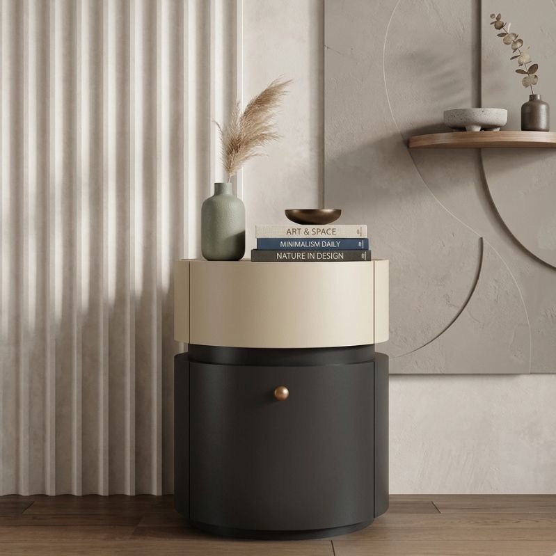 Cylindra Luxe Dual-Tone Nightstand
