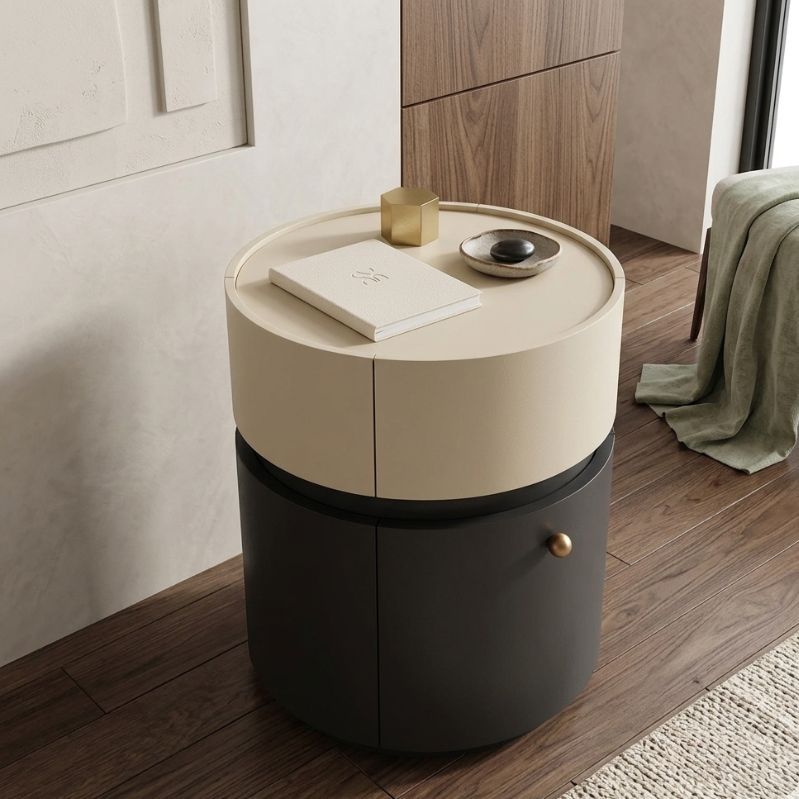 Cylindra Luxe Dual-Tone Nightstand