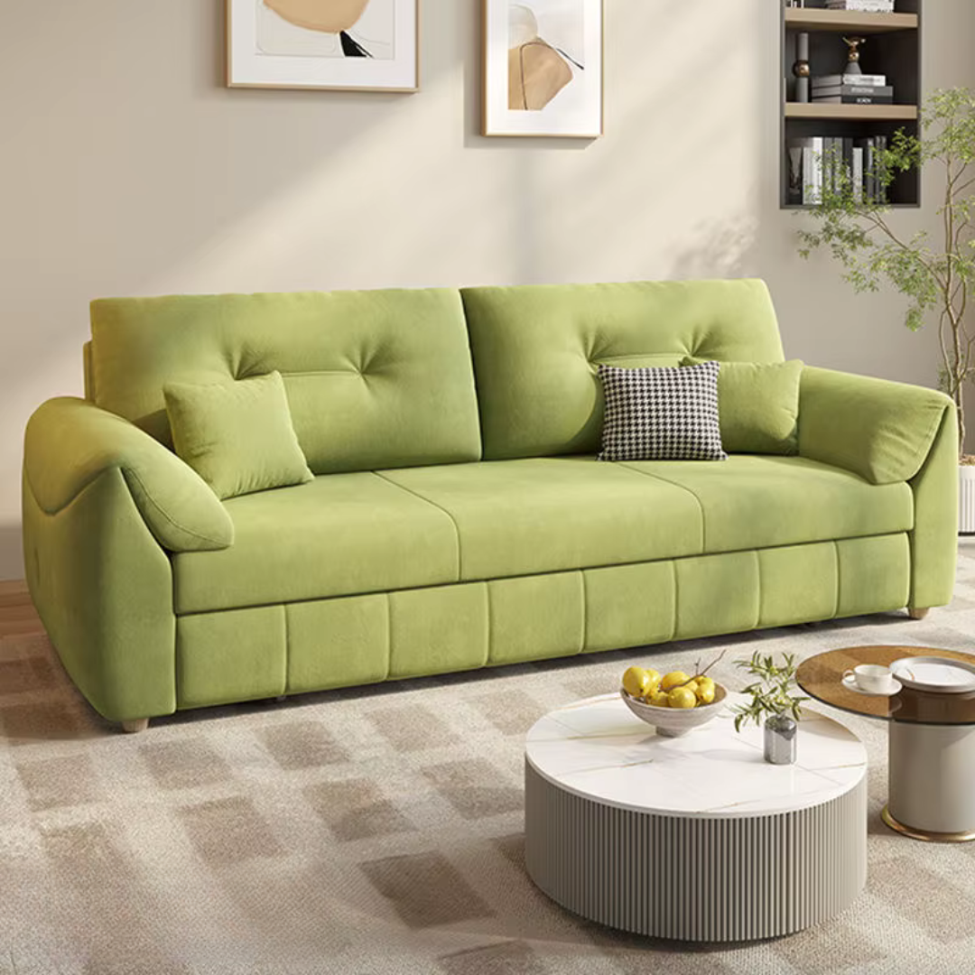 Luxury Multifunctional Sofa Bed with Storage – Soft Fabric, Easy Pull-Out Mechanism, Perfect for Compact Living Spaces