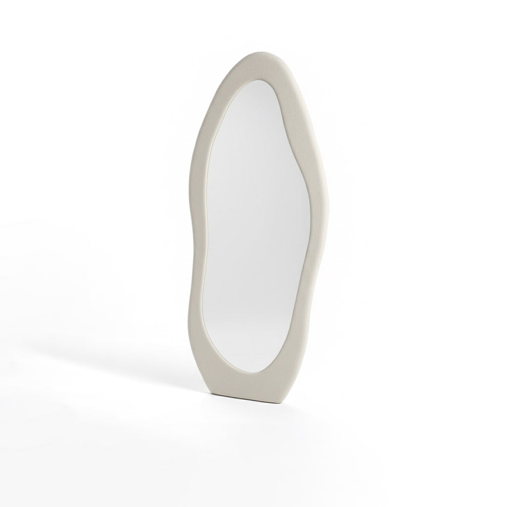 Spherical object with a reflective surface on a white background. Bedroom decor ideas, wall decor. 