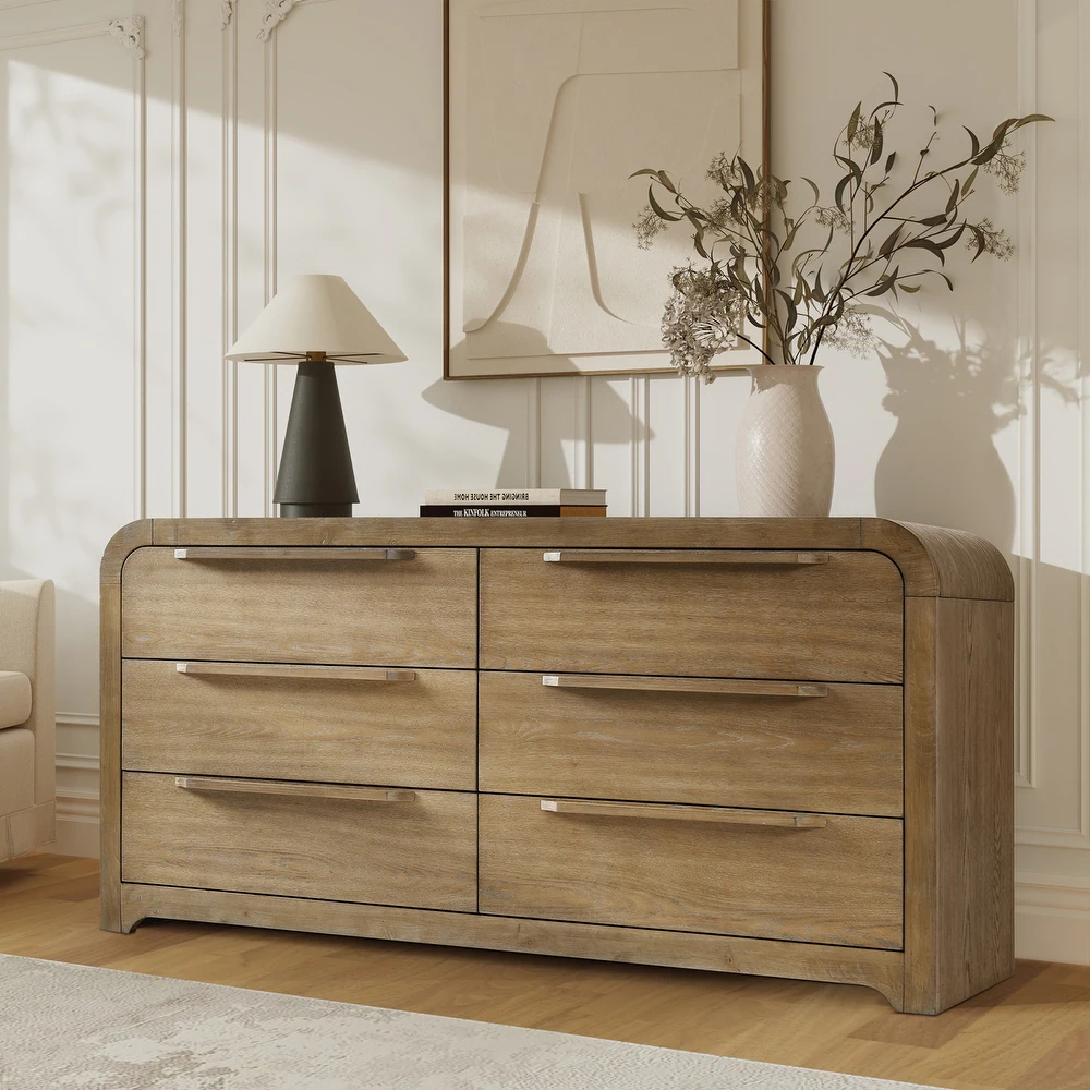 Modern Wood 6-Drawer Dresser