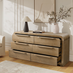 Modern Wood 6-Drawer Dresser.