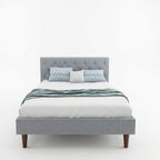 Elara Grid Upholstered Bed Frame