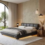 Milanese Ribbed Leather Bed Frame