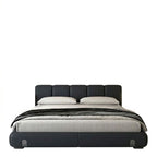 Milanese Ribbed Leather Bed Frame