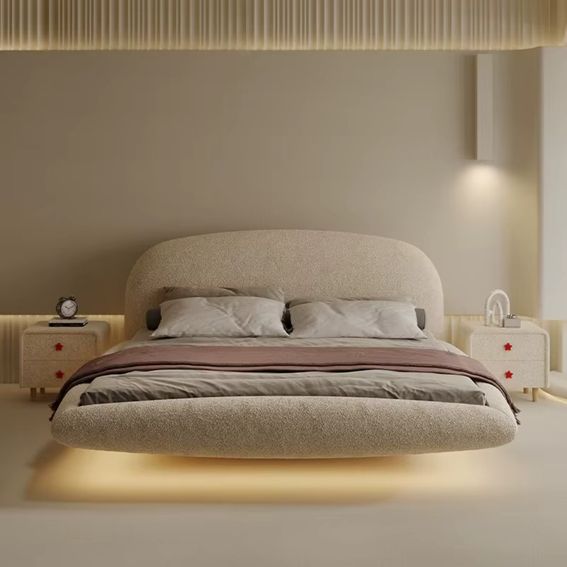 Floating upholstered bed