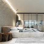 Astrid Velvet Fabric Low Headboard Bed