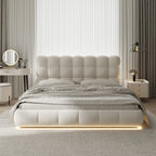 Modern Curved Puffy Lighted Bed