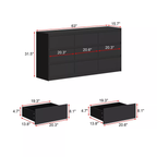 Modern Horizontal Dresser Cabinet with 9 Storage Drawers.