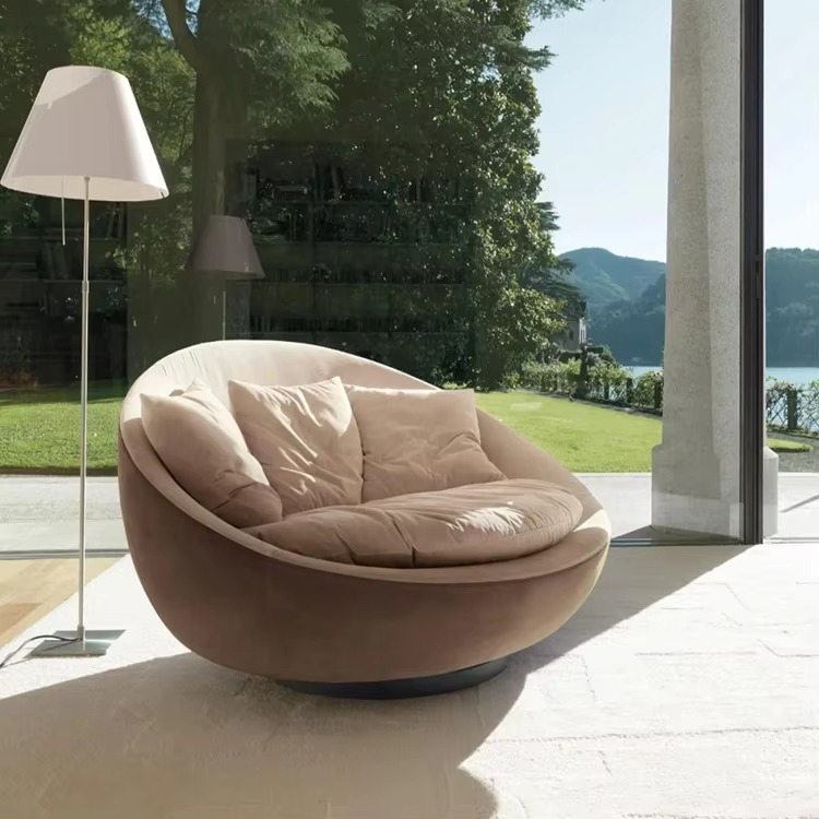 Luxury Nordic Modern Design Living Room Chair Fabric Lounge Chairs Lazy Single Seater Sofa