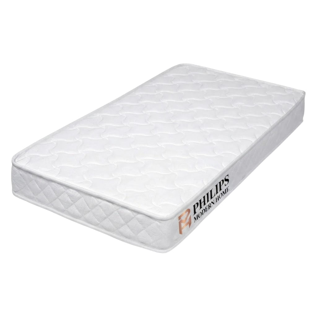 Hara Comfort Mattress on a clean white background, showcasing its quilted surface and plush, soft texture for a minimalist Japandi bedroom.